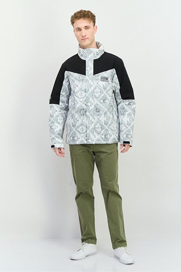 Men Brand Logo Puffer Jacket, Multicolor - 4