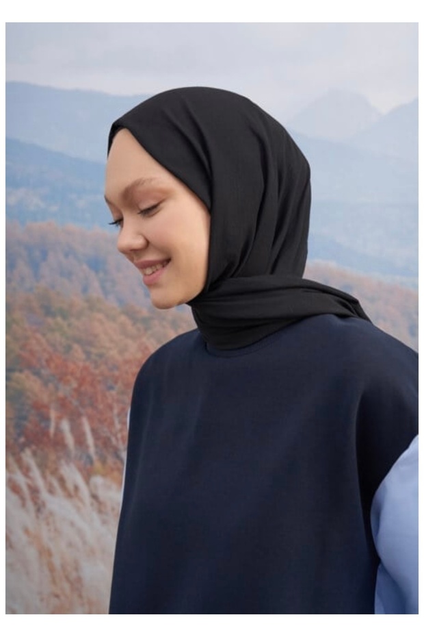 Rustik pamuk şal siyah - 3