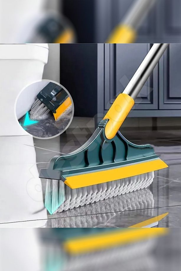 V Mop - Çekpaslı Sert Uçlu - Derz Fırçası - Banyo Fırçası - Temizlenmesi Zor Alanlara - 1