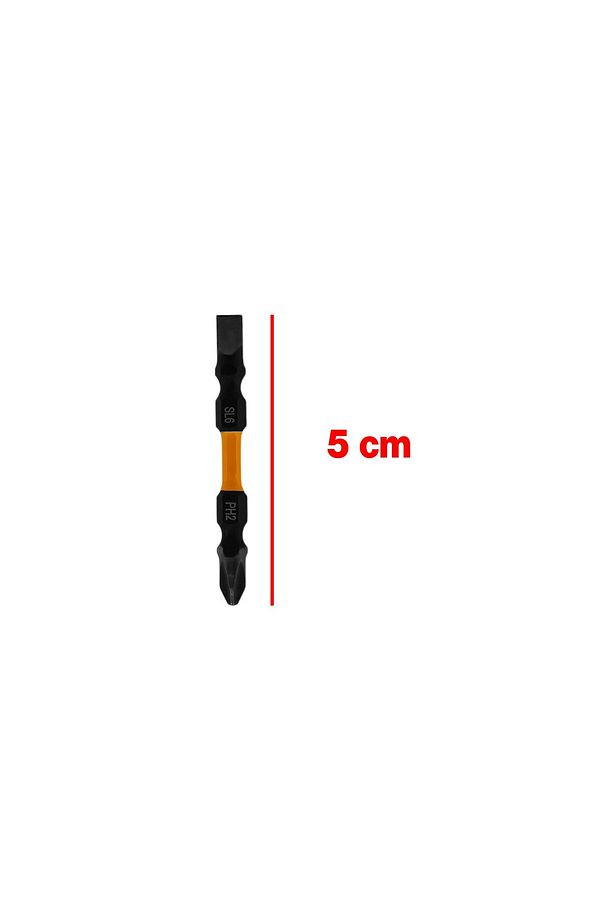 Mıknatıslı 5 Adet Çift Taraflı Bits Uç 50 Mm Vida Sökme 5 Cm Düz Yıldız Matkap Vidalama Ucu - 2