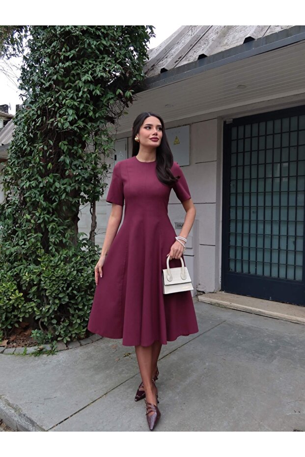 Midi Length Flared Dress
