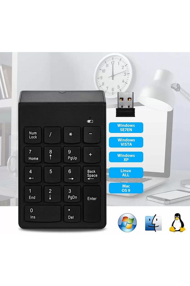 Kablosuz Numeric Keypad 18 Tuşlu Sayısal Tuş Takımı Klavye Numpad - 5