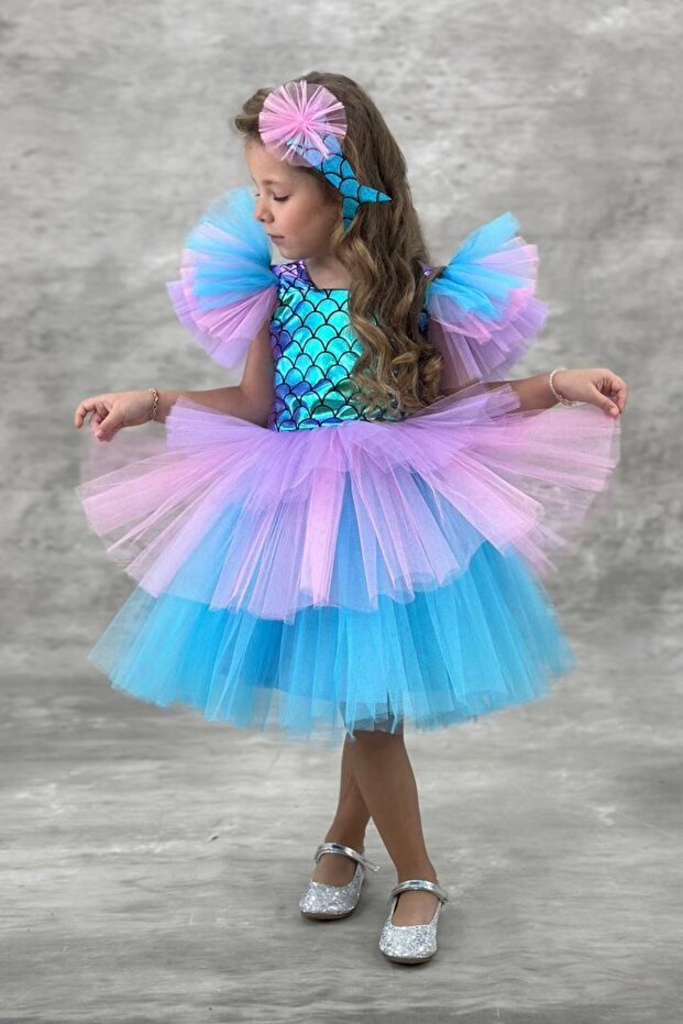 Kız Çocuk Deniz Kızı Parti Elbisesi - 2