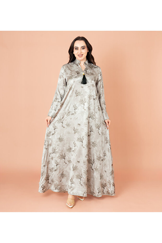 جلابية بنقشة أوراق الكريستال - 1