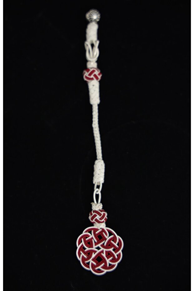 Trabzon Handwork Hand Knitted Kazaz Red White Imame Tassel