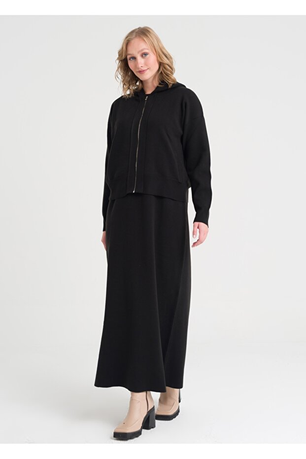 Kapşonlu İkili Triko Takım - 2