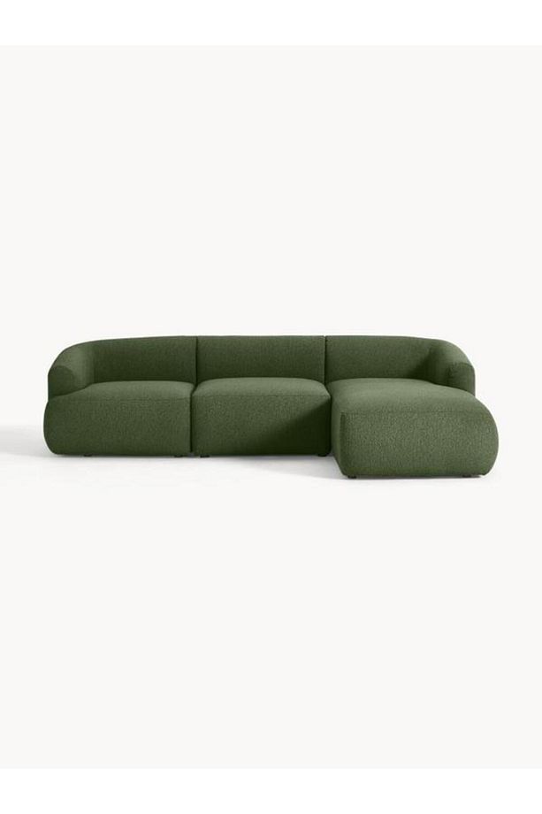 Mode Togg Soft Sağ Köşe Koltuk Takımı 3 Modül 11 Yeşil Bukle Kumaş Işbir Sünger(Evinize Teslim) - 3