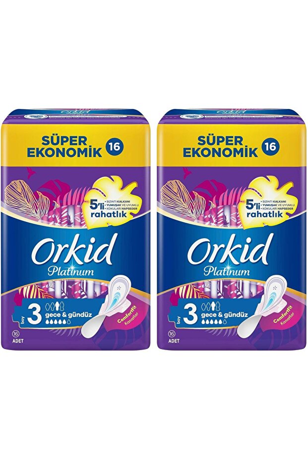 Platinum Scented Hygienic Pads Size 3 Night & Day 5-Piece Comfort Super Economical 16-Piece Pack
