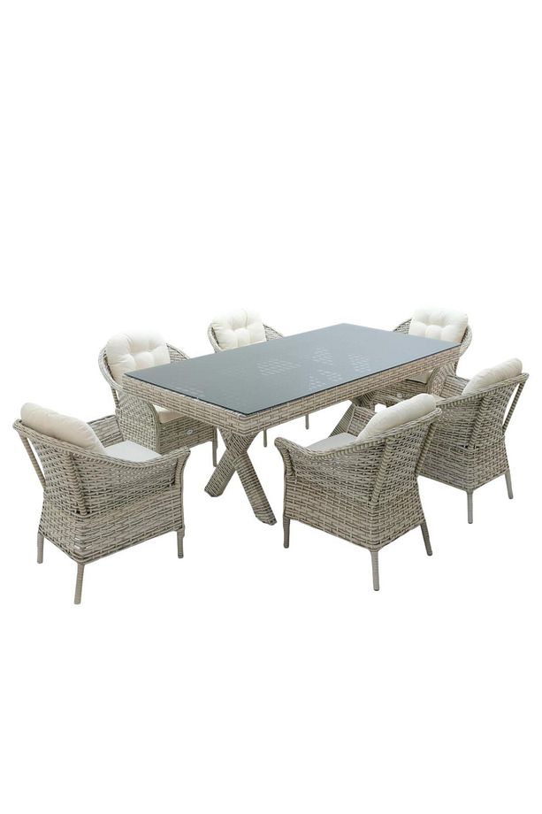 Spark | Rehome 100x200 Rattan Bahçe Masa Takımı | 316 - 2