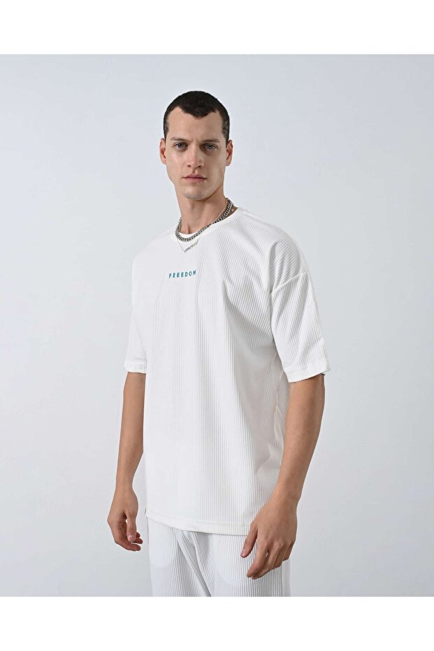 FİTİLLİ KADİFE TSHİRT OVERSİZE UNİSEX - 5