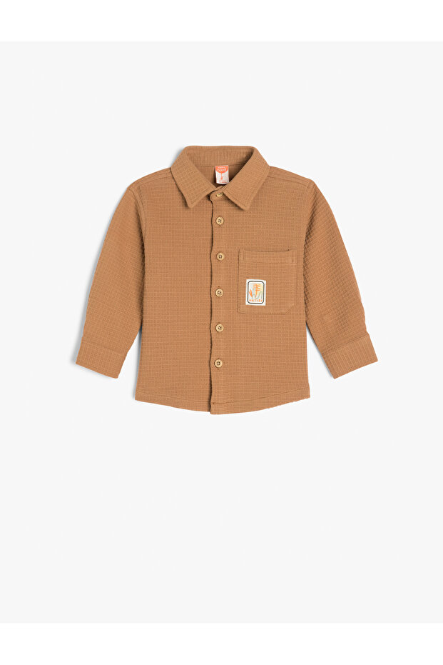 Cotton Long Sleeve Pocket Detailed Polo Neck Sweatshirt