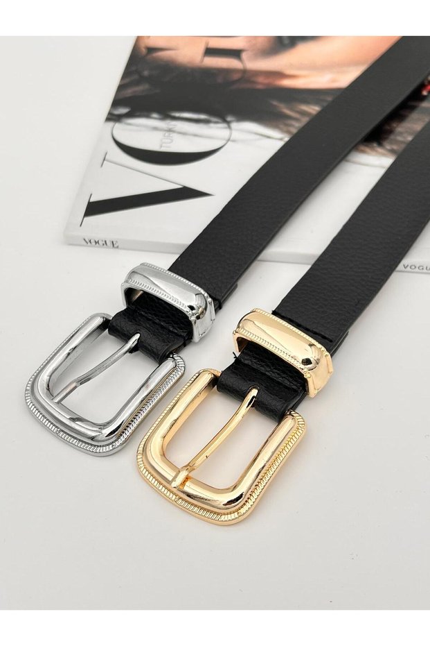 Set of 2 Women's Belt with Bridge Buckle, Jacket Belt, Trouser Belt, Dress Belt,