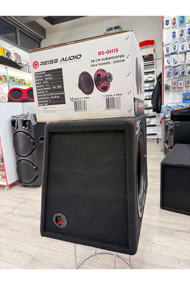 Audio Rs-GH15 L Port Kabinli 2000wat 500 Rms 38cm Spl Subwoofer Bas single 4ohm - 2