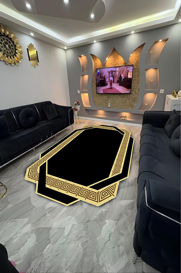 Süngerli Dot Tabanlı yıkanabilir, leke tutmayan, yumuşak yapılı halı - 1
