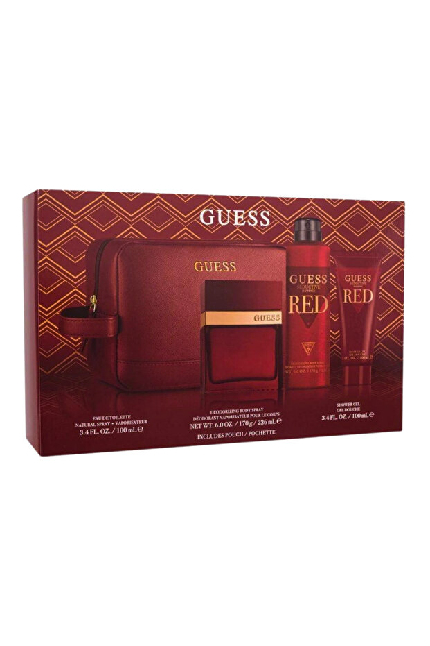 مجموعة عطر جيس سيداكتيف ريد للرجال من جيس، 4 قطع، أونصة، أو دو تواليت، PLA