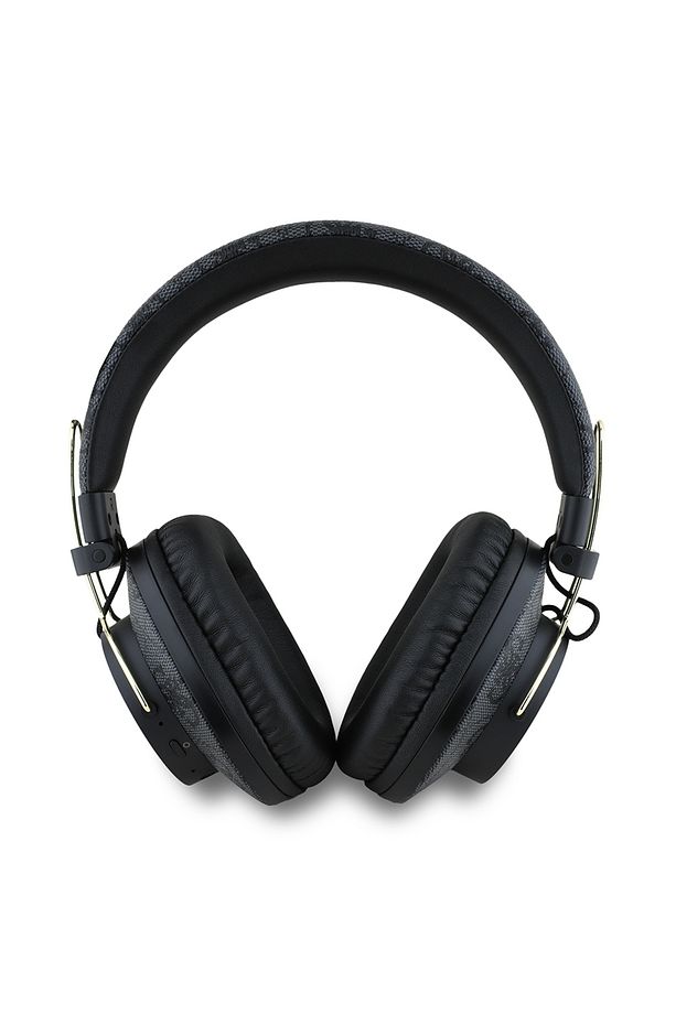 Lisanslı Bluetooth Kulaklık ENC Teknolojili Metal Logolu PU Deri Kulak Üstü Tasarım Siyah - 3