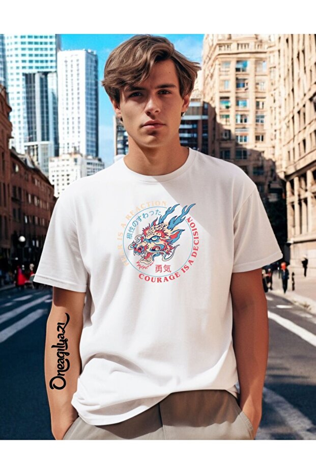 Fear Reaction Printed Men's Oversize T-Shirt