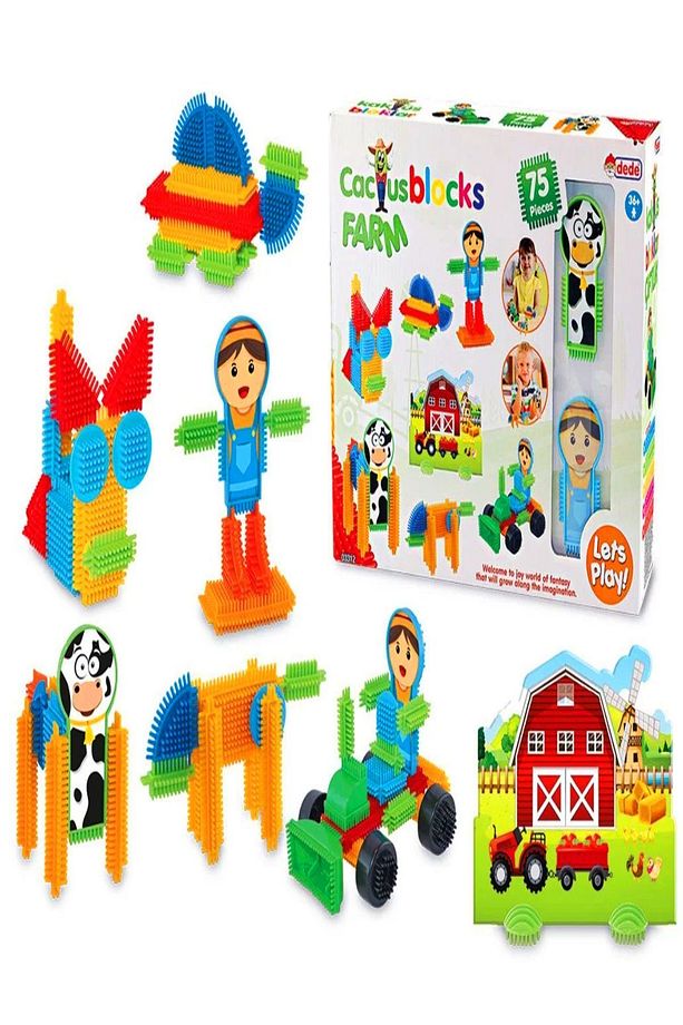 Çiftlik Kaktüs Blok Puzzle Inşa Yapı Bloklar 75 Parça - 6