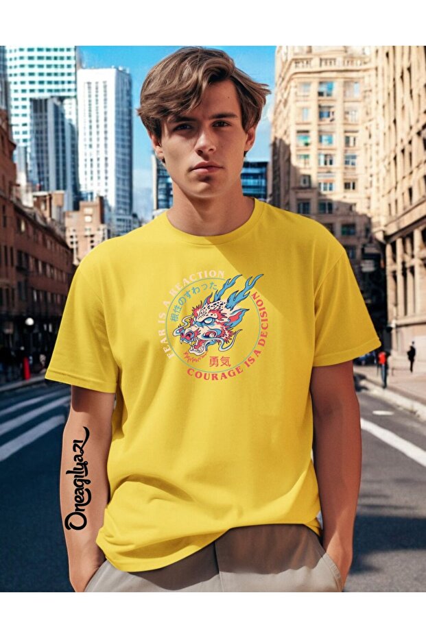 Fear Reaction Printed Men's Oversize T-Shirt