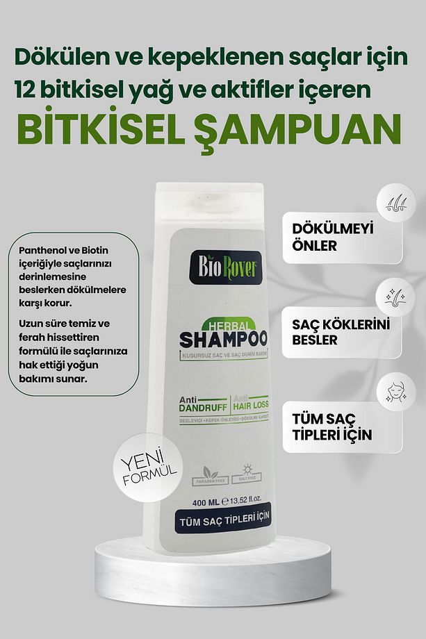 Dökülme Karşıtı Bitkisel Şampuan Herbal Shampoo 400 ml - 3