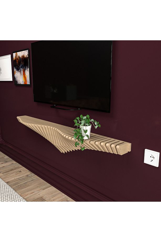 125 cm Masif Çam Ahşap Çok Amaçlı Ünite: TV Ünitesi, Duvar Rafı & Dresuar - 8
