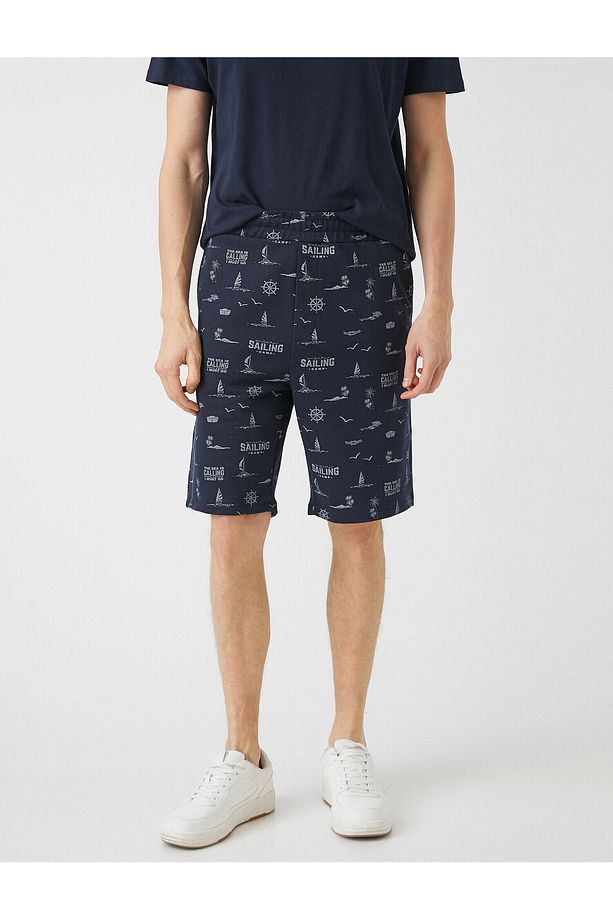 Slim Fit Baskılı Şort - 3