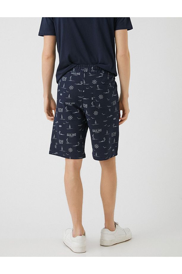 Slim Fit Baskılı Şort - 4