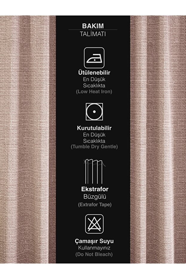 Light Pink Linen Extraphore Curtain - Drawstring Background - 5