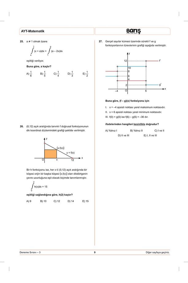 Ayt Matematik Denemesi 8 Adet - 3