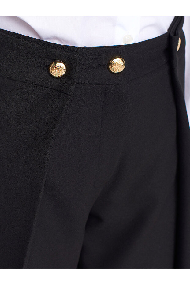 71615 بنطال مطوي بأزرار - أسود - 4