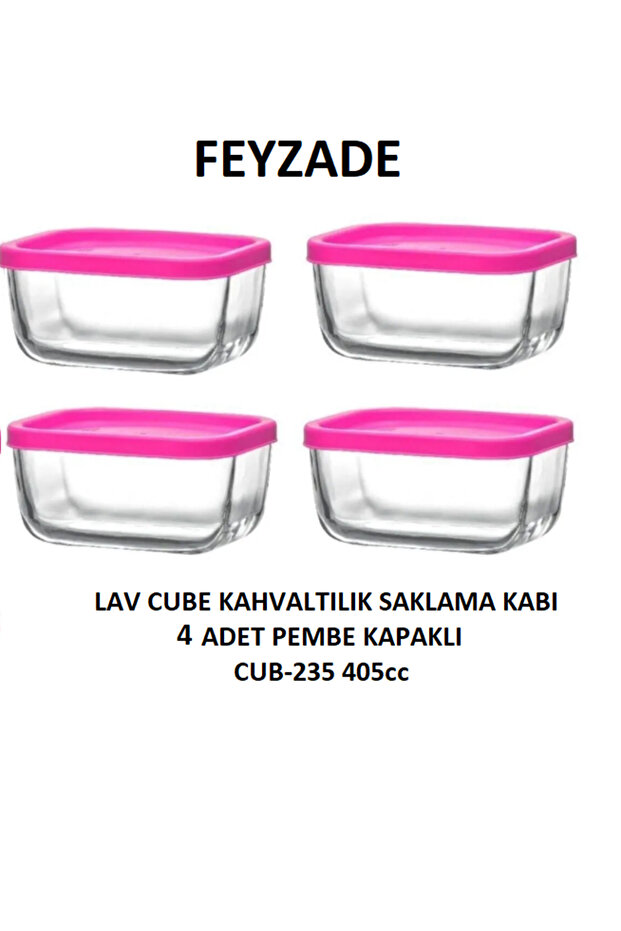 Feyzade Cube 4 Pcs Breakfast Storage Set - 405Cc (Cub-235)