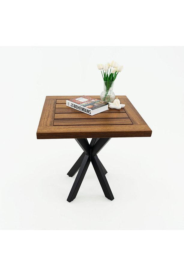 Hazar Model Iroko Kare Bahçe Masa - 3