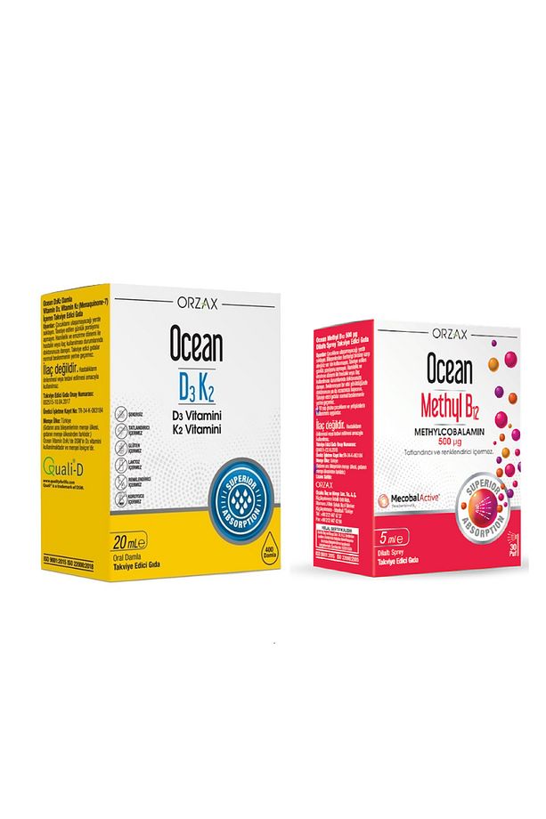 VİTAMİN D3K2 1000 IU | 20 ML DAMLA & OCEAN METHYL B12 500 MCG | 5 ML SPREY - 1