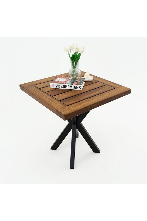 Hazar Model Iroko Kare Bahçe Masa - 5