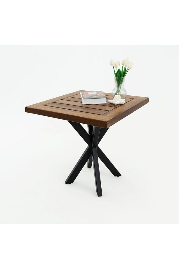 Hazar Model Iroko Kare Bahçe Masa - 4