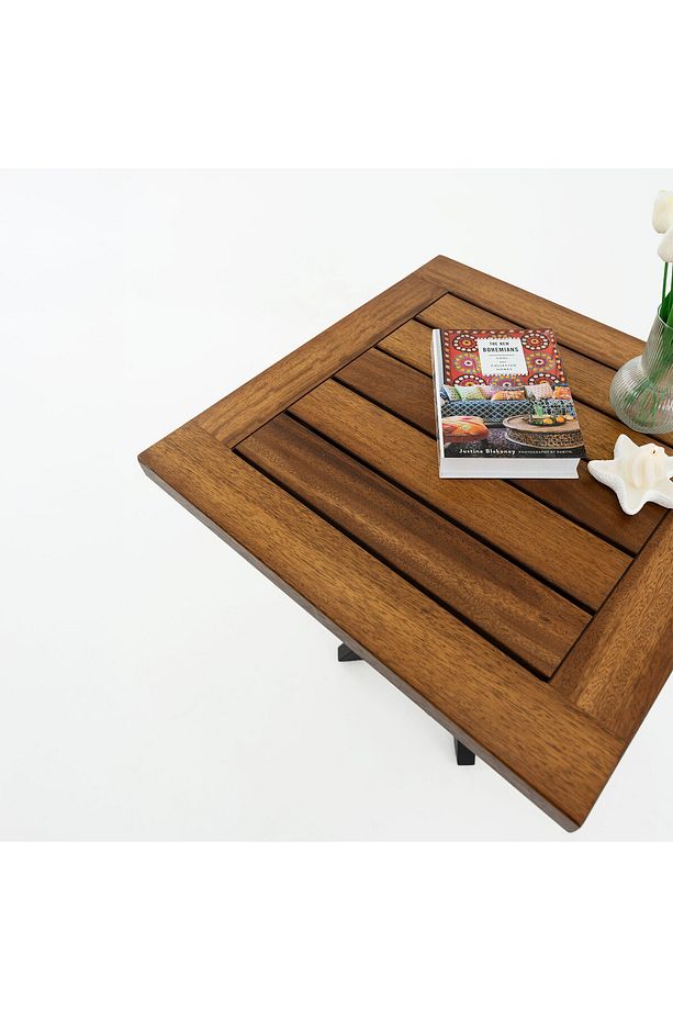 Hazar Model Iroko Kare Bahçe Masa - 2