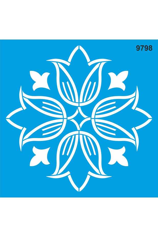 نمط الزهرة - قالب رسم استنسل - 1