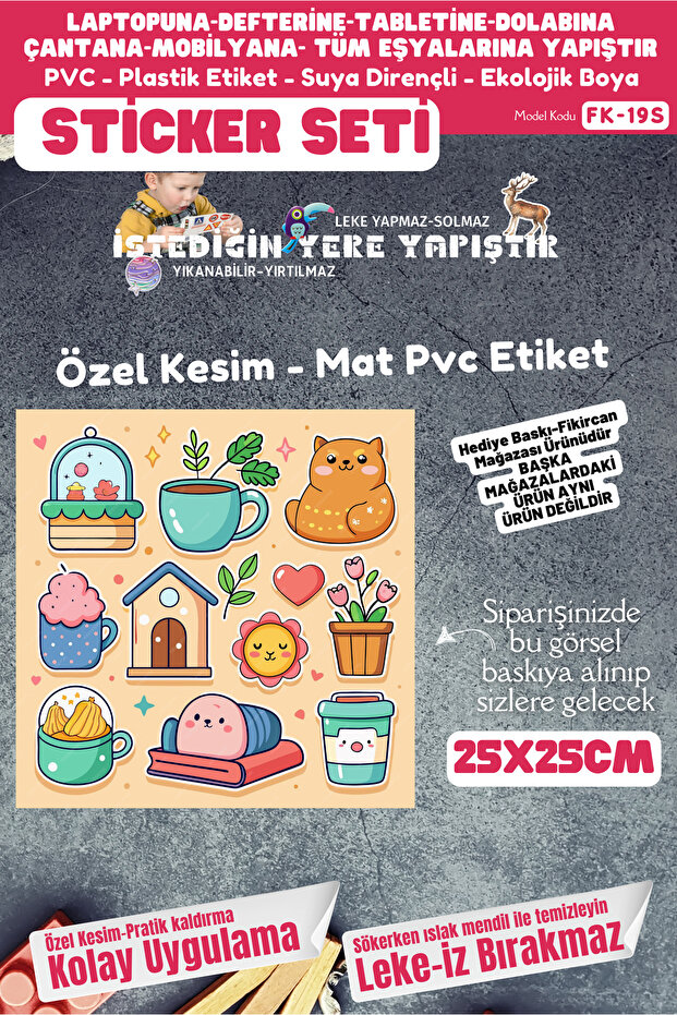 25X25Cm Pvc Sticker -Idee Sticker Kit,Stick Anywhere -Notebook-Laptop-Tablet-Phone-Cabinet-Glass Etc