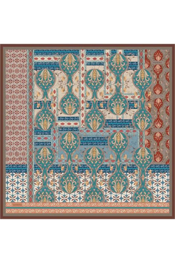 Sura İpek Eşarp Turuncu, Mercan, Vizon 7932-S09 - 3