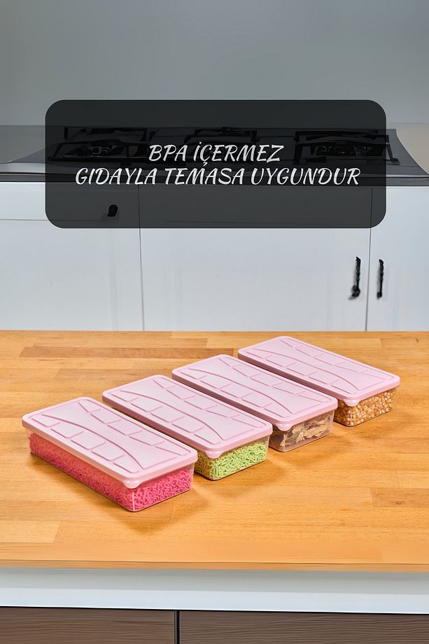 Saklama Kabı Soft Kapak 4 Adet 1.1 Lt Pudra Dondurucu,erzak Kabı - 3