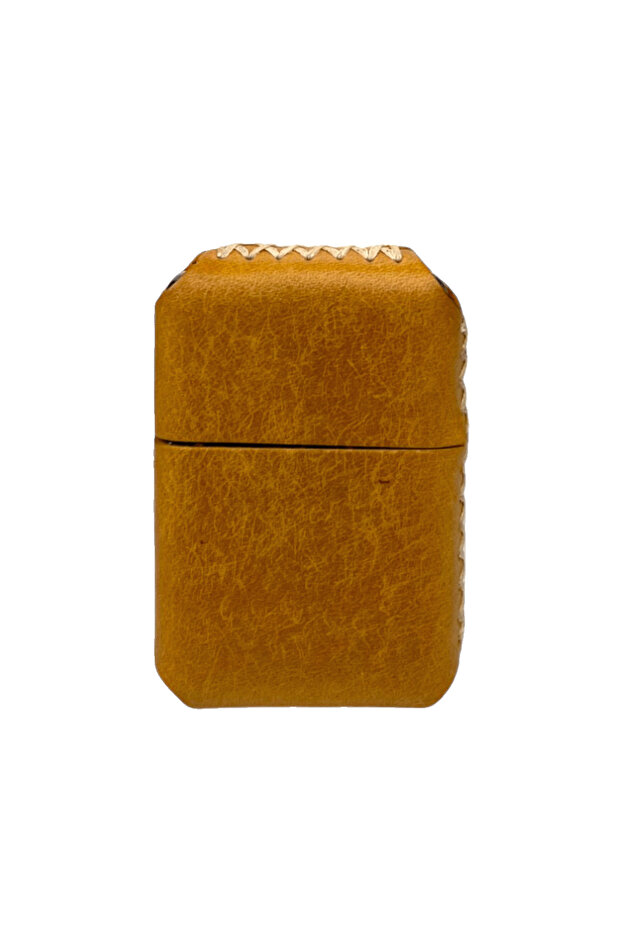 Handmade El Yapımı Hakiki Deri Zip Modeli Çakmak Camel - 3