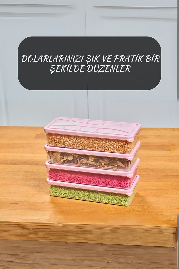 Saklama Kabı Soft Kapak 4 Adet 1.1 Lt Pudra Dondurucu,erzak Kabı - 4