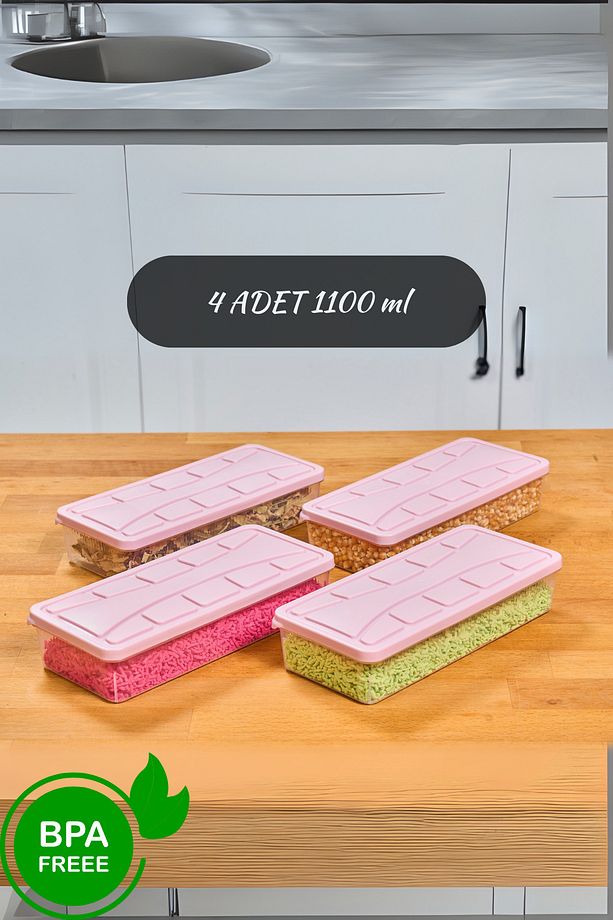 Saklama Kabı Soft Kapak 4 Adet 1.1 Lt Pudra Dondurucu,erzak Kabı - 1