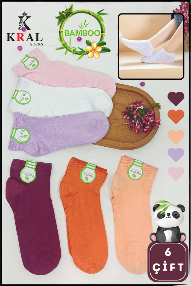 Girl's Bamboo (6 Pieces) Invisible Seamless Perfumed Summer Booties Socks