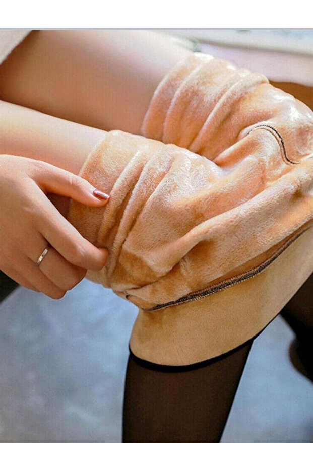 Women's Thermal Plush Magic Pantyhose Inside and Outside Skin Black Brown Plush Tights Socks