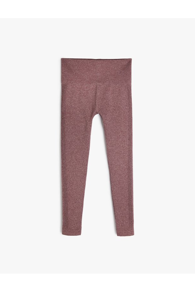 High Waist Sports Leggings Seamless Knitted Fabric Textured Slim Fit