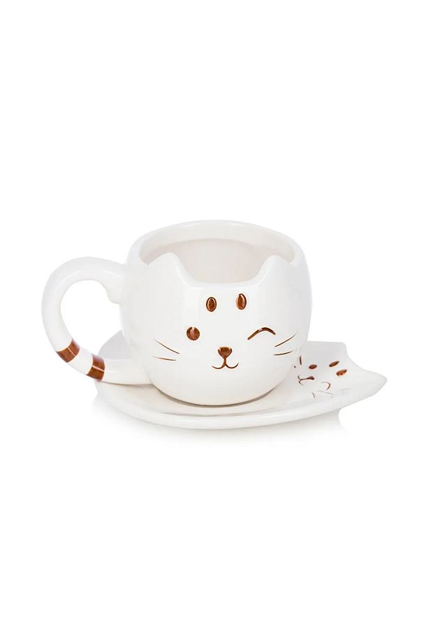 LCW HOME Ekru Kedi Figürlü Porselen Fincan 140 Ml T T - 4