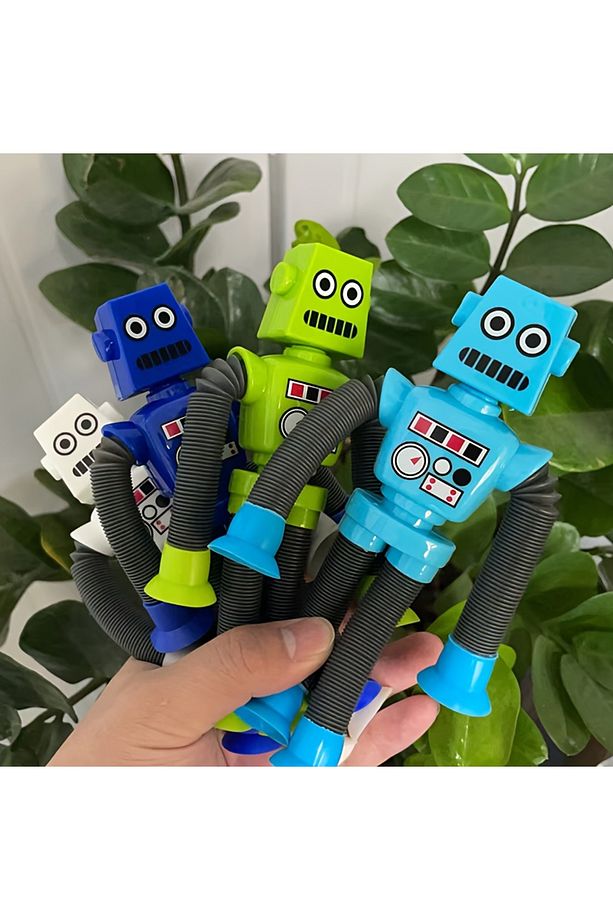 Teleskopik Robot Vakumlu Esnek Robot Eğlenceli Aktivite Oyuncağı (1 ADET RASTGELE RENK) - 5