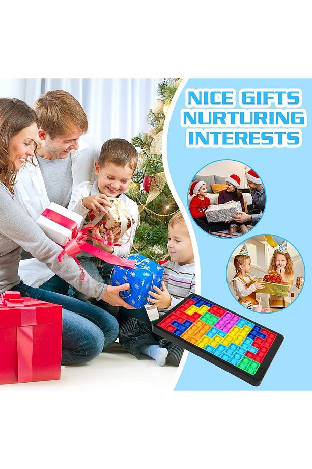 Popitli Tetris Silikon Oyuncak, Popitli Puzzle Duyusal Oyuncak, 3d Building Blocks, Bpa Free - 7