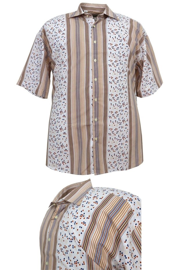 Men's Large Size Oversize Short Sleeve Shirt Suitable for 120 Kilo - 150 Kilo